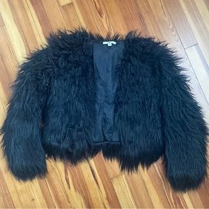 Black furry jacket